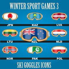 Icon goggles with flag of world N3