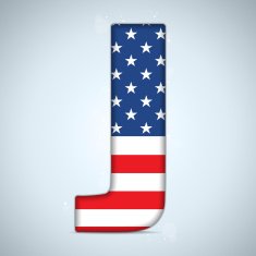 USA Independence Day Alphabet Letters N9