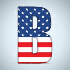 USA Independence Day Alphabet Letters N12
