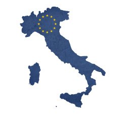 European flag map of Italy