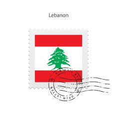 Lebanon Flag Postage Stamp