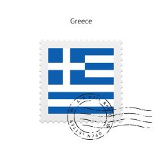 Greece Flag Postage Stamp