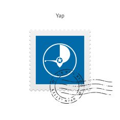 Yap Flag Postage Stamp