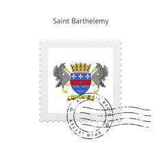 Saint Barthelemy Flag Postage Stamp