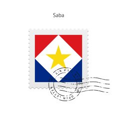 Saba Flag Postage Stamp