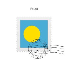 Palau Flag Postage Stamp
