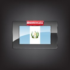 Glass button with the flag of Guatemala