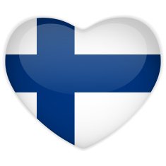 Finland Flag Heart Glossy Button N2