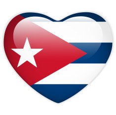 Cuba Flag Heart Glossy Button N2