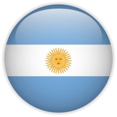 Argentina Flag Glossy Button N7
