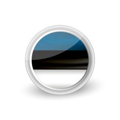 Vector rounded flag button icon of Estonia