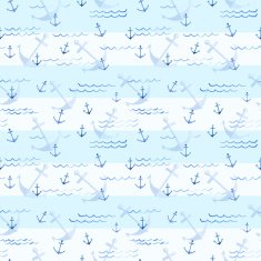 Seamless pattern Anchor and waves