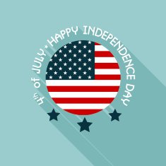 4th of July card with flat design N3