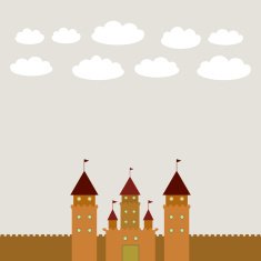 Card With Castle princess fairytale landscape vector