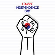 south Korea flag isolated on hand design