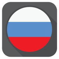 vector illustration - russia flag button round shape