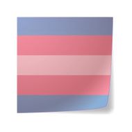 sticky note with a transgender pride flag