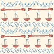 ornament seamless cute sea objects collection N2