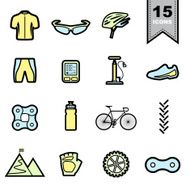 Bicycle Line icons set