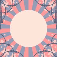 Vintage circus striped background with ropes and stars
