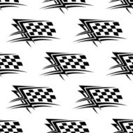 Black and white checkered flag seamless pattern