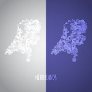 Low Poly Netherlands Map with National Colors