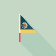 Flag flat icon with long shadow N33