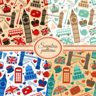 Collection of seamless patterns with London