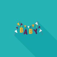 BABY party flat icon with long shadow eps 10 N25