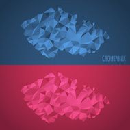 Low Poly Czech Republic Map with National Colors