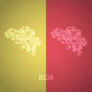 Low Poly Belgium Map with National Colors