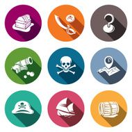 Pirates flat Icon set