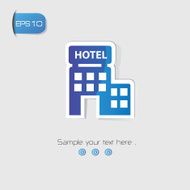 Hotel symbol Blue version vector