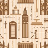 Seamless pattern with landmarks of United Kingdom