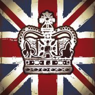 Square variant of the Union Jack with a Royal crown