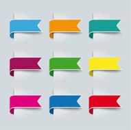9 Colored Flags Banners