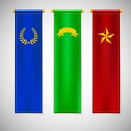 Vertical colored flags with emblems N2