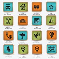 Map and navigator icons vector