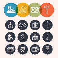 collection Circle Series icons Business Tourism camera construc N2