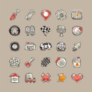 Doodle Cars Icons Set N2