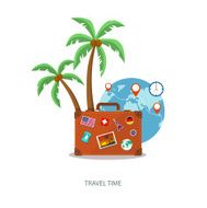 Travel suitcase with palmtrees N4
