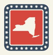 New York American state button