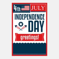 Independence day poster 4 July Vector illustration N2