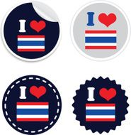 I Love Thailand flag Badge or sticker