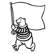 Polar Bear With Flag N2