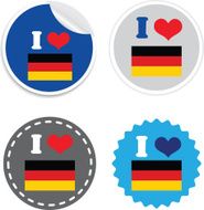 I Love Germany flag Badge or sticker