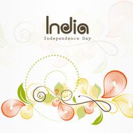 Beautiful floral decorated greeting design for Independence Day celebrations