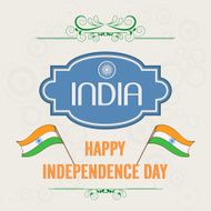 Independence Day poster design with badge and national flags