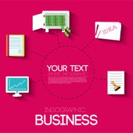 Business flat infographic template with text fields N5