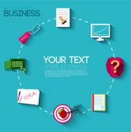 Business flat infographic template with text fields N6